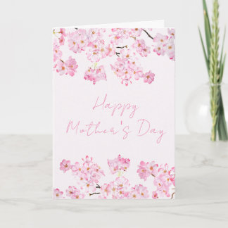 Happy moederdag Pink Cherry Blossom Flower Card