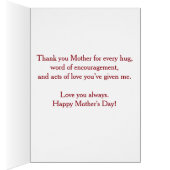 Happy Moederdag Pink Floral 5x7 kaart (Binnen (Rechts))