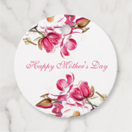 Happy Moederdag Pink Floral script Bedankjes Labels