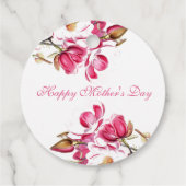 Happy Moederdag Pink Floral script Bedankjes Labels (Achterkant)