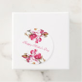 Happy Moederdag Pink Floral script Bedankjes Labels (In situ)