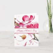 Happy Moederdag Pink Floral script Bedankkaart (Voorkant)