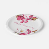 Happy Moederdag Pink Floral script Papieren Bordje (Gekanteld)