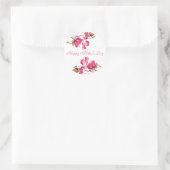 Happy Moederdag Pink Floral script Ronde Sticker (Tas)