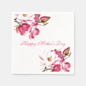 Happy Moederdag Pink Floral script Servet (Voorkant)