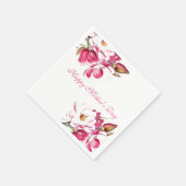 Happy Moederdag Pink Floral script Servet (Hoek)