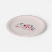 Happy Moederdag Pink Floral Waterverf Papieren Bordje (Gekanteld)