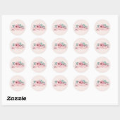 Happy Moederdag Pink Floral Waterverf Ronde Sticker (Vel)