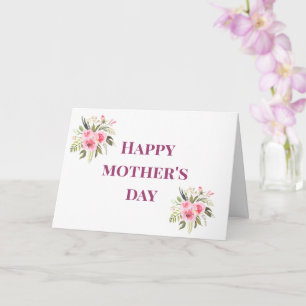 Happy Moederdag Pink Flowers Groet Kaart