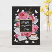 Happy Moederdag Pink Flowers Sweet Kaart (Gele Bloem)