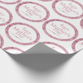 Happy Moederdag Pink Glitter en Diamonds Cadeaupapier (Hoek)