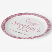 Happy Moederdag Pink Glitter en Diamonds Papieren Bordje (Gekanteld)