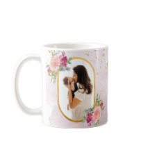 Happy Moederdag Pink-Gold Floral Photo Lijst