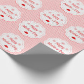 "HAPPY MOEDERDAG" PINK HEARTS CADEAUPAPIER (Hoek)
