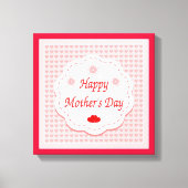 "HAPPY MOEDERDAG" PINK HEARTS CANVAS AFDRUK (Voorkant)