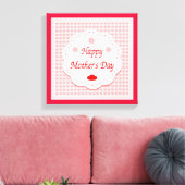 "HAPPY MOEDERDAG" PINK HEARTS CANVAS AFDRUK (Insitu (Woonkamer))