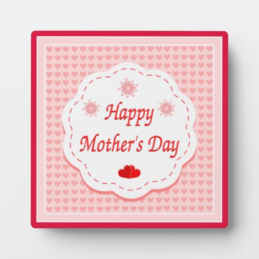 "HAPPY MOEDERDAG" PINK HEARTS FOTOPLAAT (Voorkant)