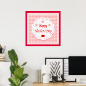 "HAPPY MOEDERDAG" PINK HEARTS POSTER (Thuiskantoor)