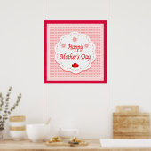 "HAPPY MOEDERDAG" PINK HEARTS POSTER (Keuken)