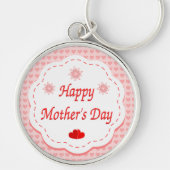 "HAPPY MOEDERDAG" PINK HEARTS SLEUTELHANGER (Voorkant)