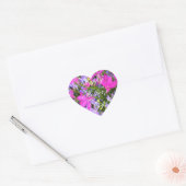 Happy Moederdag Pink Purple Flowers Floral Hart Sticker (Envelop)