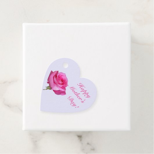Happy Moederdag Pink Rose Gift Labels (In situ)