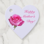 Happy Moederdag Pink Rose Gift Labels (Voorkant)