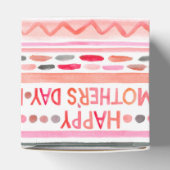 Happy Moederdag Pink Waterverf Stripes Bedankdoosjes (Bovenkant)