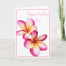 Happy Moederdag Plumeria gevouwen notitie Kaart