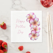 Happy Moederdag Plumeria papieren servetten (Insitu)