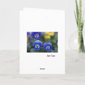 Happy Moederdag Poem-kaart, Blue Pansies, greeti Kaart (Achterkant)