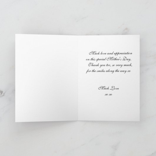 Happy Moederdag Poem-kaart, Blue Pansies, greeti Kaart (Binnen)