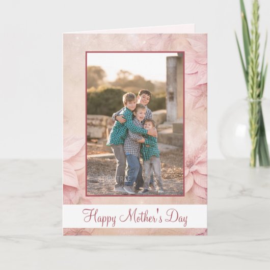 Happy Moederdag Poinsettia Flower Kaart (Voorkant)