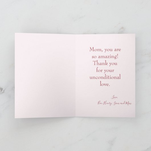 Happy Moederdag Poinsettia Flower Kaart (Binnen)