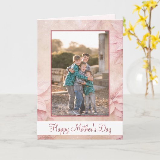 Happy Moederdag Poinsettia Flower Kaart (Gele Bloem)