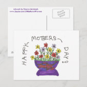 Happy Moederdag Post Kaart (Voorkant / Achterkant)