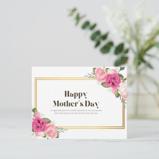 Happy Moederdag Post Kaart (Staand voorkant)