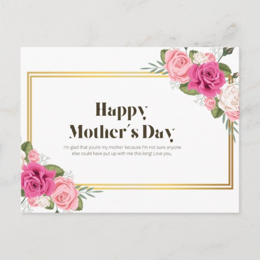 Happy Moederdag Post Kaart (Voorkant)