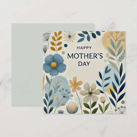 Happy Moederdag Print Design Kaart (Voorkant / Achterkant)