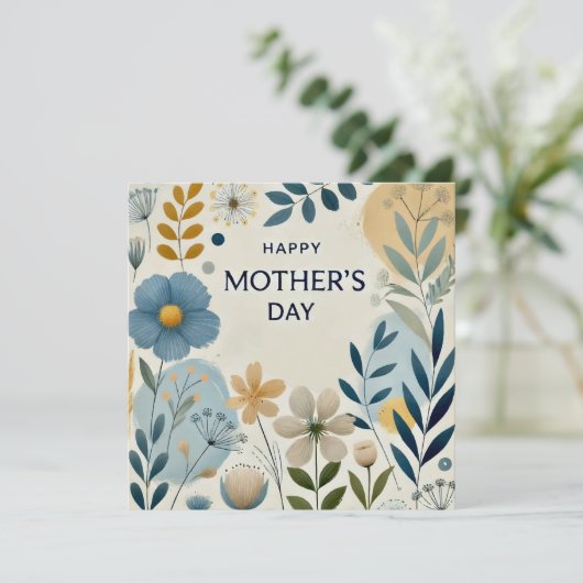 Happy Moederdag Print Design Kaart (Staand voorkant)