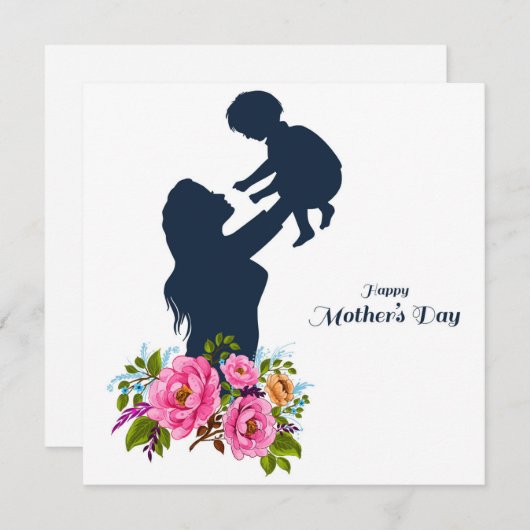 Happy moederdag printbare kaart (Voorkant / Achterkant)