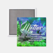 Happy Moederdag PROVERBS 31 Blue Green Magneet (Voorkant / Achterkant)