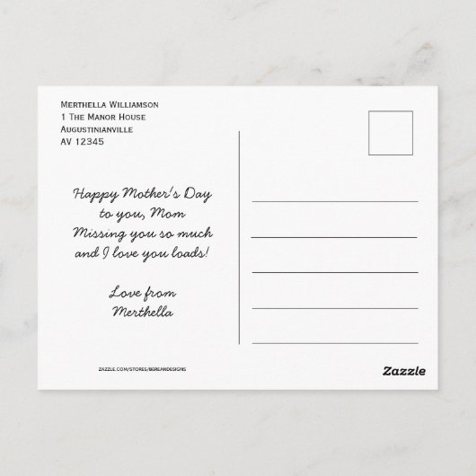 Happy Moederdag PROVERBS 31 Briefkaart (Achterkant)