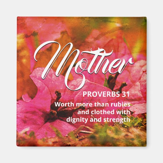 Happy Moederdag PROVERBS 31 roze Magneet (Voorkant)