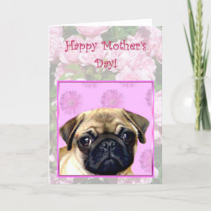 Happy Moederdag Pug hond wenskaart Kaart