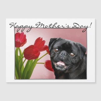 Happy Moederdag pug magneetkaart