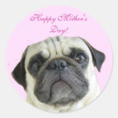 Happy Moederdag pug stickers (Voorkant)