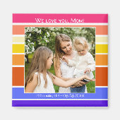 Happy Moederdag Rainbow Striped Photo Magnet (Voorkant)