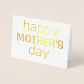Happy Moederdag | Real Gold Foil | Aangepaste teks Folie Kaarten (Voorkant)
