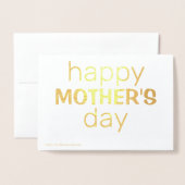 Happy Moederdag | Real Gold Foil | Aangepaste teks Folie Kaarten (Met envelop)